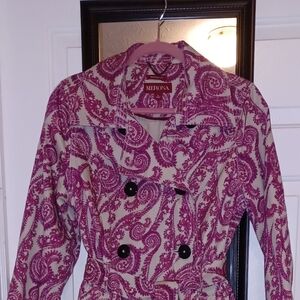 Pink Paisley Double-Breasted Coat